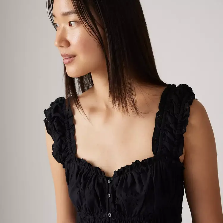 Levis Levis Amaya Tiered Maxi Dress (Womens) | Anthracite Night