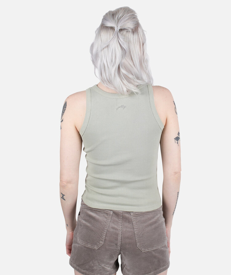 Jetty Jetty Mertini Microrib Tank (Womens) | Sage Green