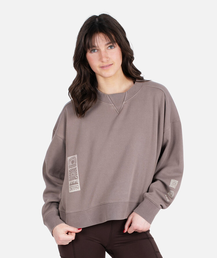 Jetty Jetty Happy Place Crewneck (Womens) | Brown