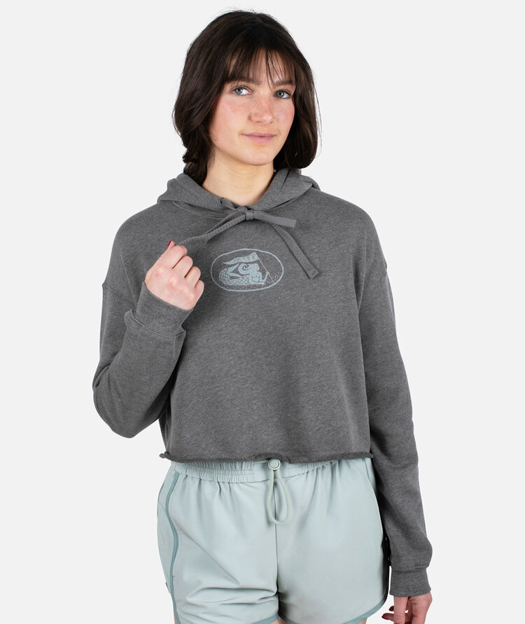 Jetty Jetty Signal Cropped Hoodie (Womens) | Heather Grey