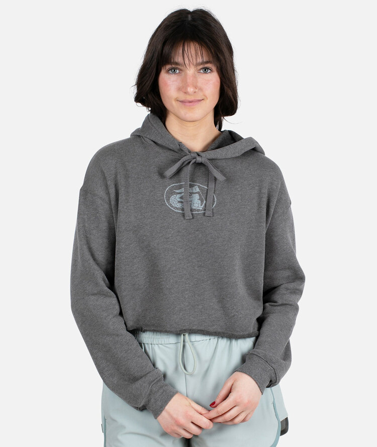 Jetty Jetty Signal Cropped Hoodie (Womens) | Heather Grey