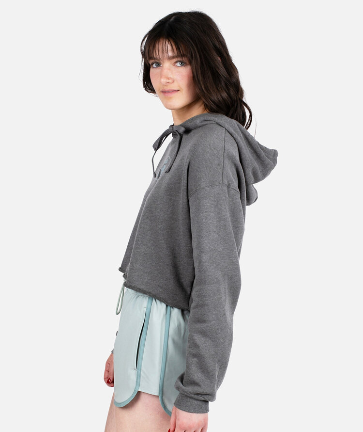 Jetty Jetty Signal Cropped Hoodie (Womens) | Heather Grey