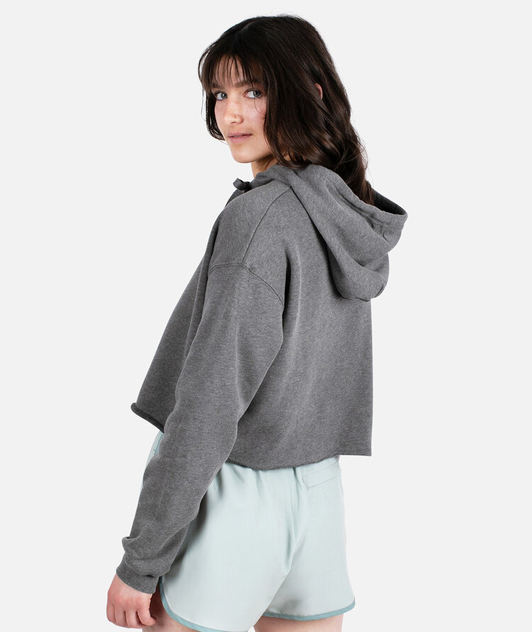 Jetty Jetty Signal Cropped Hoodie (Womens) | Heather Grey