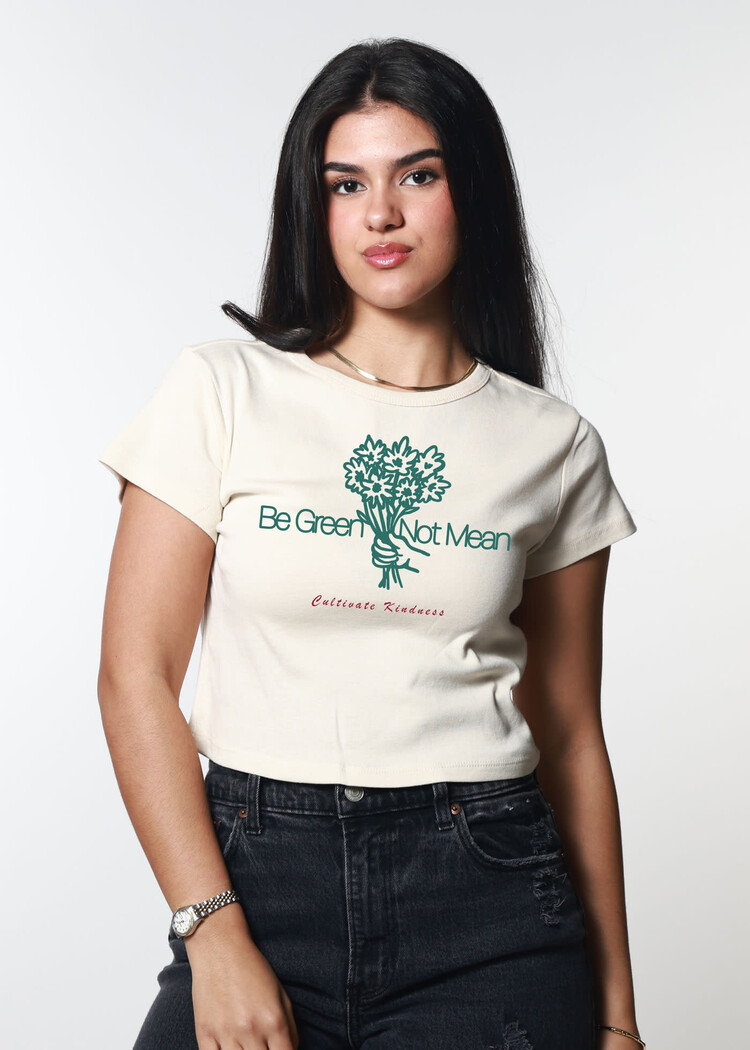 Girl Dangerous Girl Dangerous Be Green Baby Tee | Off White