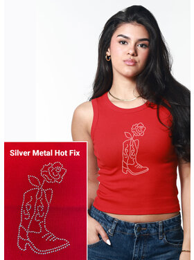 Girl Dangerous Girl Dangerous Boot & Rose Ribbed Crop Tank | Red