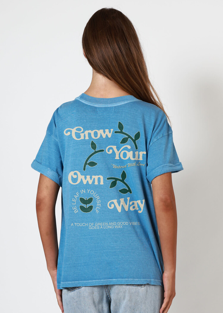 Girl Dangerous Girl Dangerous Grow Your Own Way Bf Tee | Denim Blue