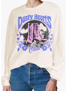 Girl Dangerous Girl Dangerous Dusty Hearts Club Relaxed Ls Tee | White