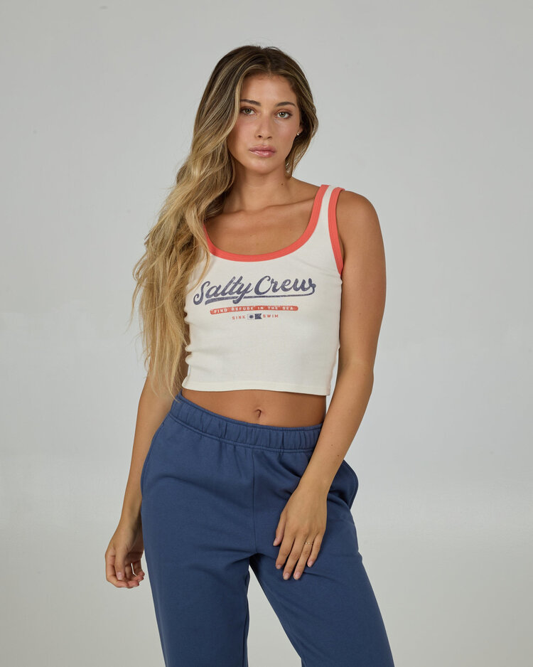 Salty Crew Salty Crew Team Salty Tank (Womens) | Off White