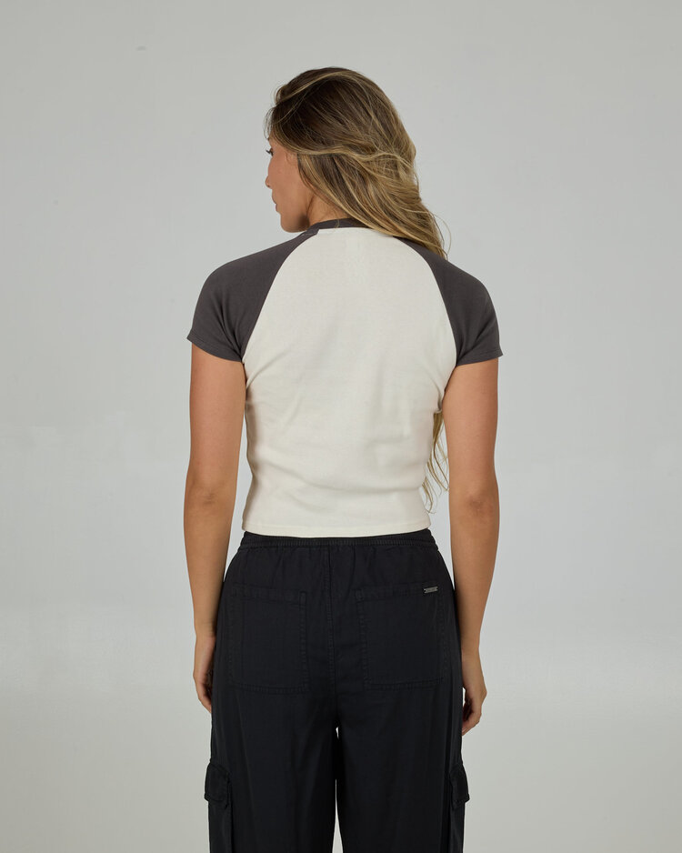 Salty Crew Salty Crew Tailgate Raglan Baby Tee (Womens) | Charcoal