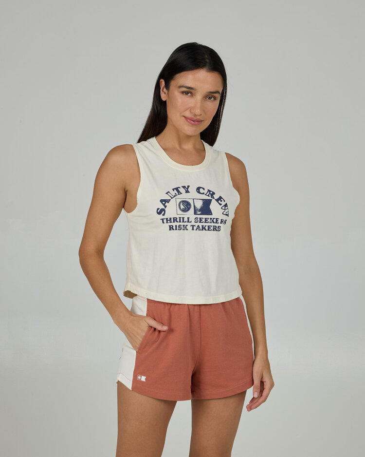 Salty Crew Salty Crew Water World Cropped Tank (Womens) | Off White