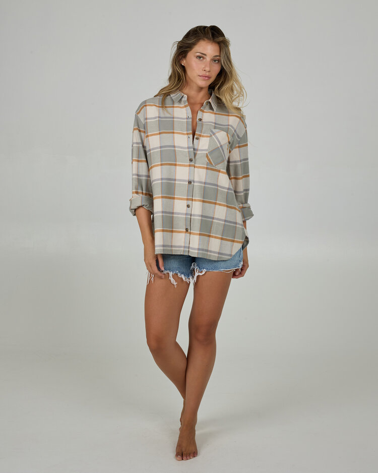 Salty Crew Salty Crew Shore Break Flannel (Womens) | Clay Grey