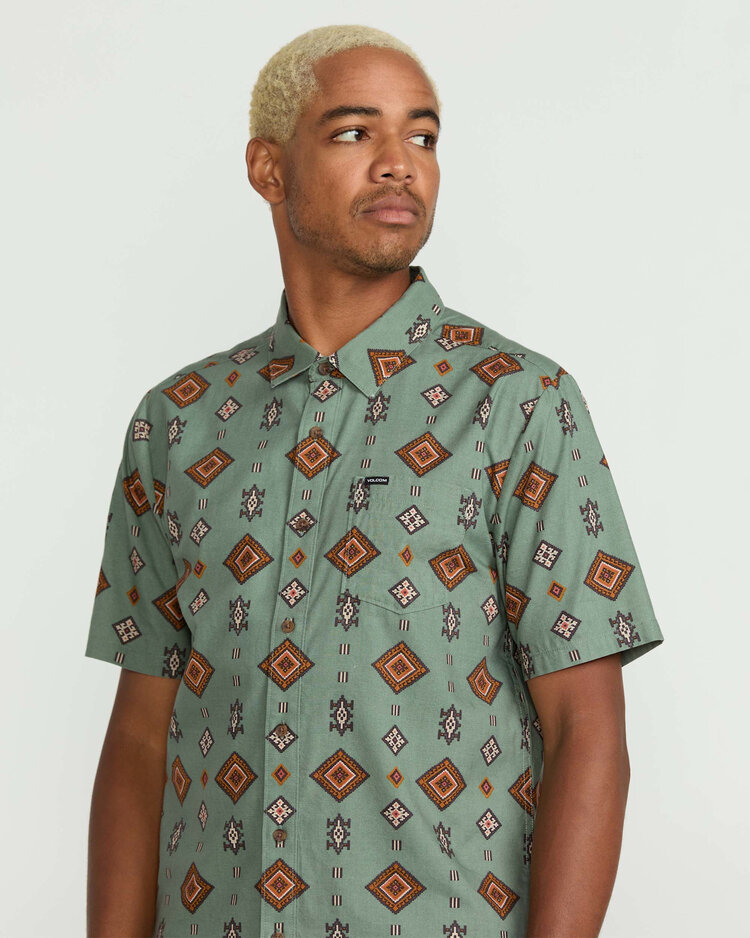 Volcom Volcom Desert Dobby Ss (Mens) | Light Olive