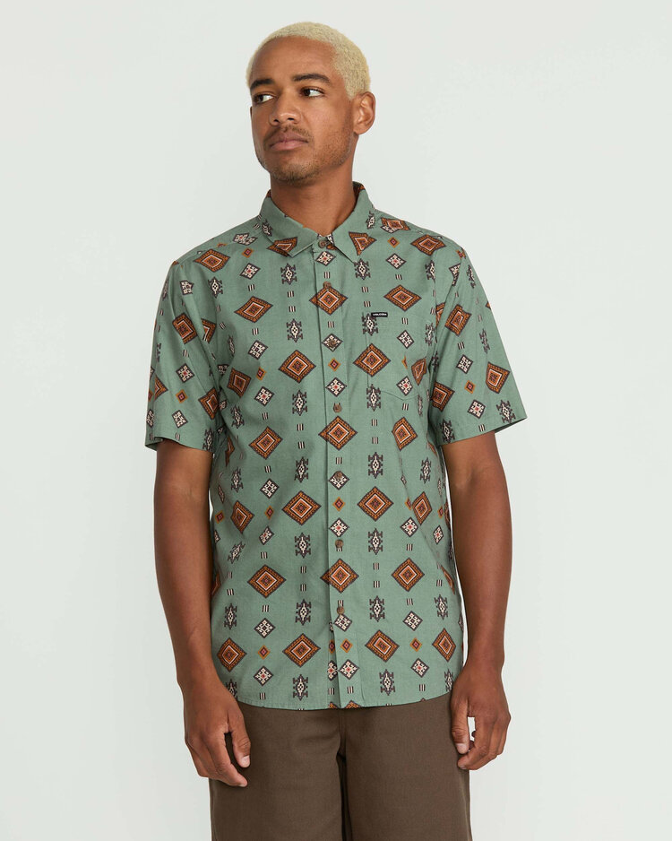 Volcom Volcom Desert Dobby Ss (Mens) | Light Olive