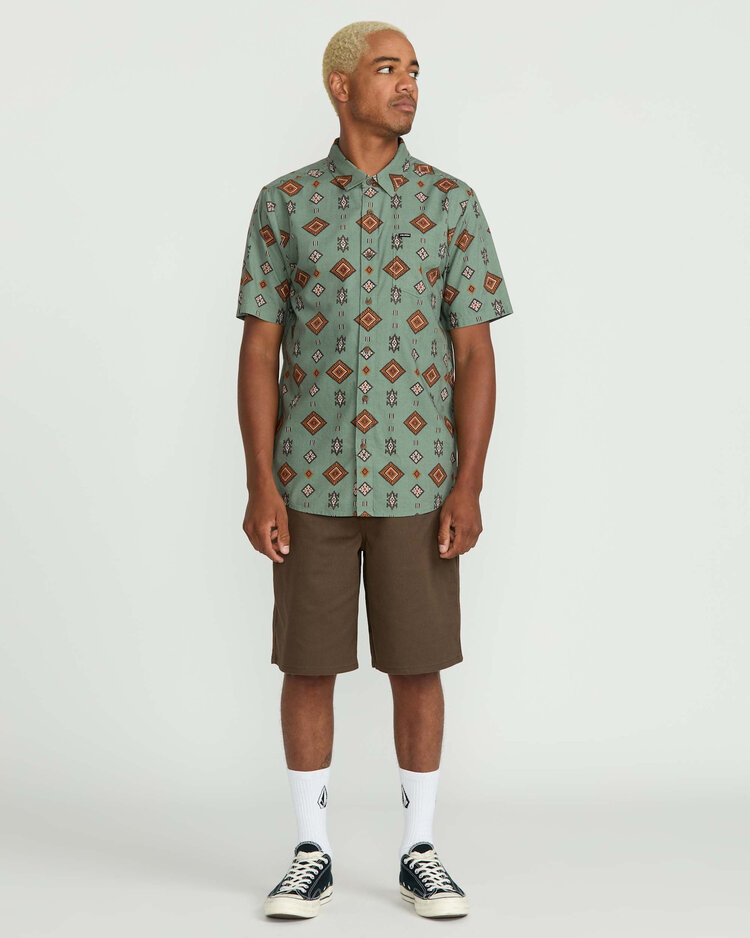 Volcom Volcom Desert Dobby Ss (Mens) | Light Olive