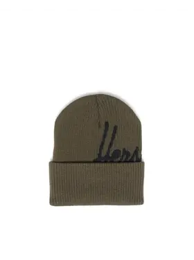 Herschel Herschel Elmer Script Ribbed Beanie | Ivy Green/Black