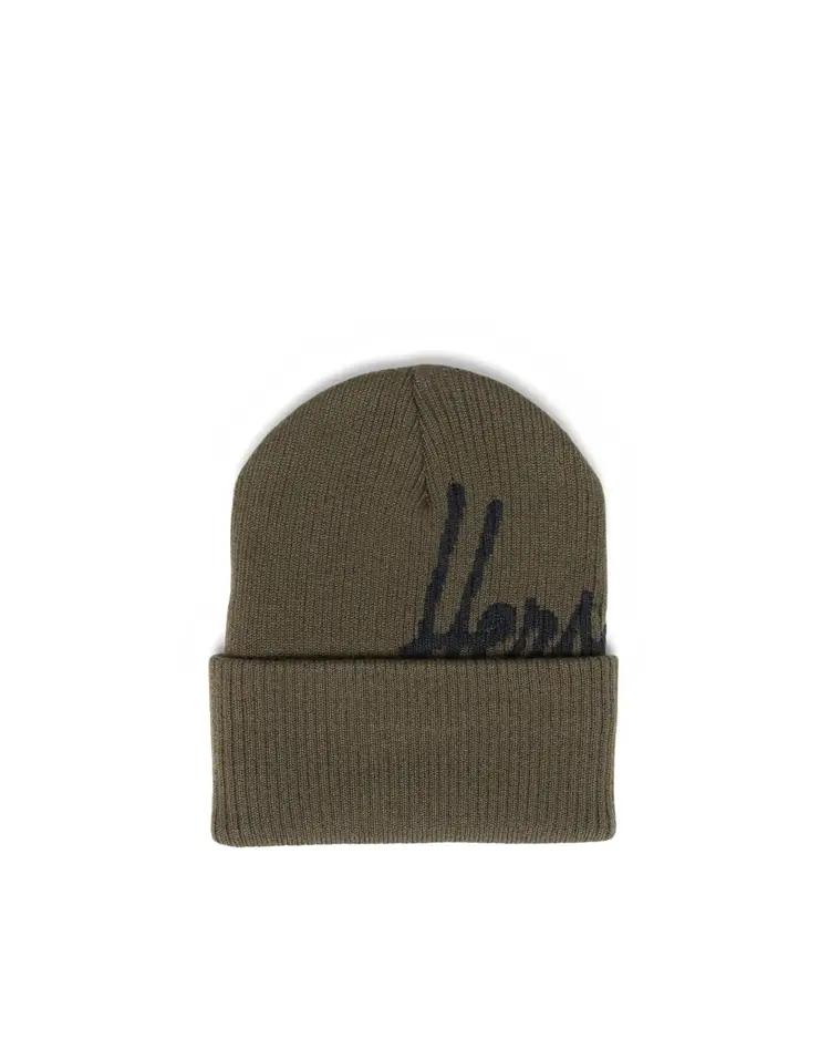 Herschel Herschel Elmer Script Ribbed Beanie | Ivy Green/Black