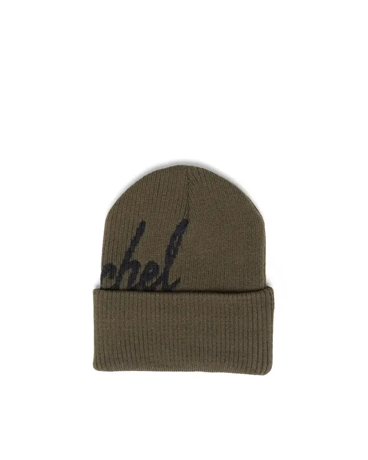 Herschel Herschel Elmer Script Ribbed Beanie | Ivy Green/Black
