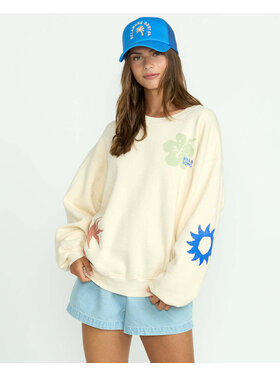 Billabong Billabong Water Signs Kendal Crew Fleece (Womens) | White Cap