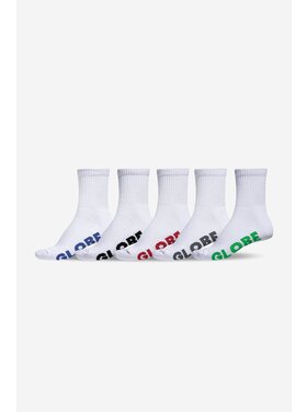 Globe Globe Stealth Crew Sock 5-Pack (Mens) | White