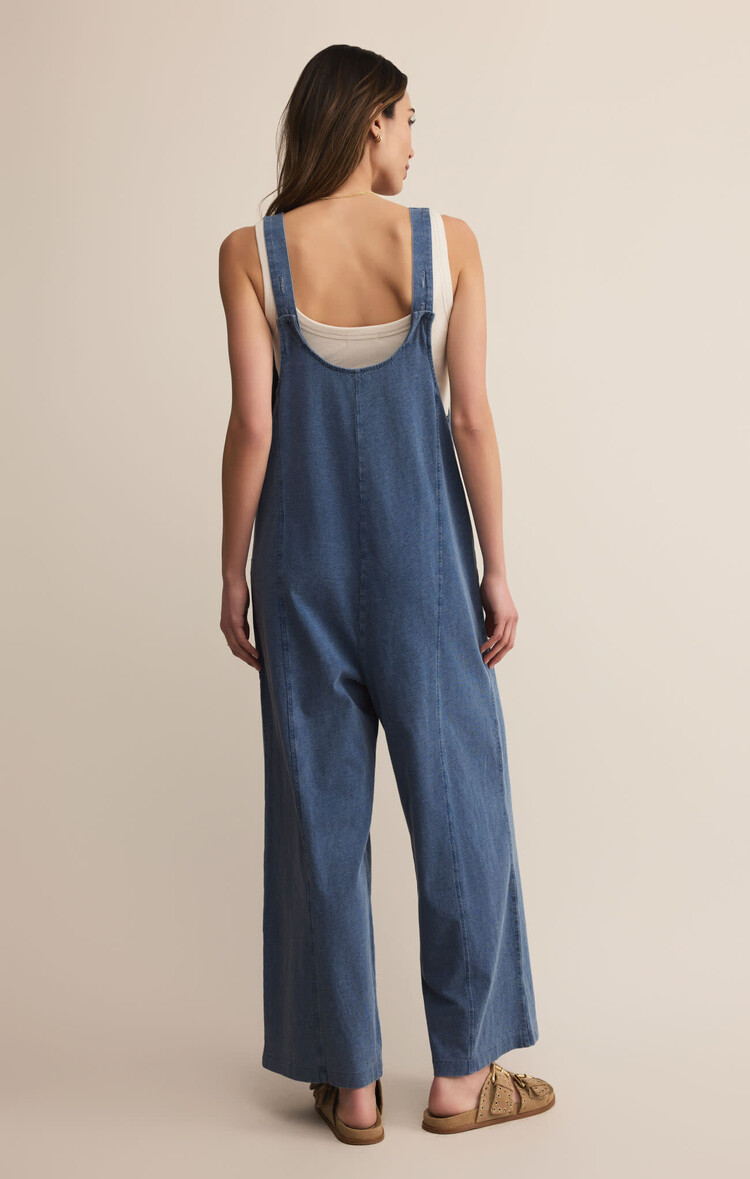 Z Supply Z Supply Brasilia Jersey Denim Jumpsuit | Vintage Indigo