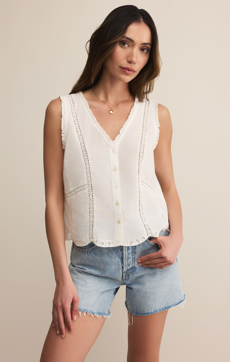 Z Supply Z Supply Tomi Embroidery Tank | White