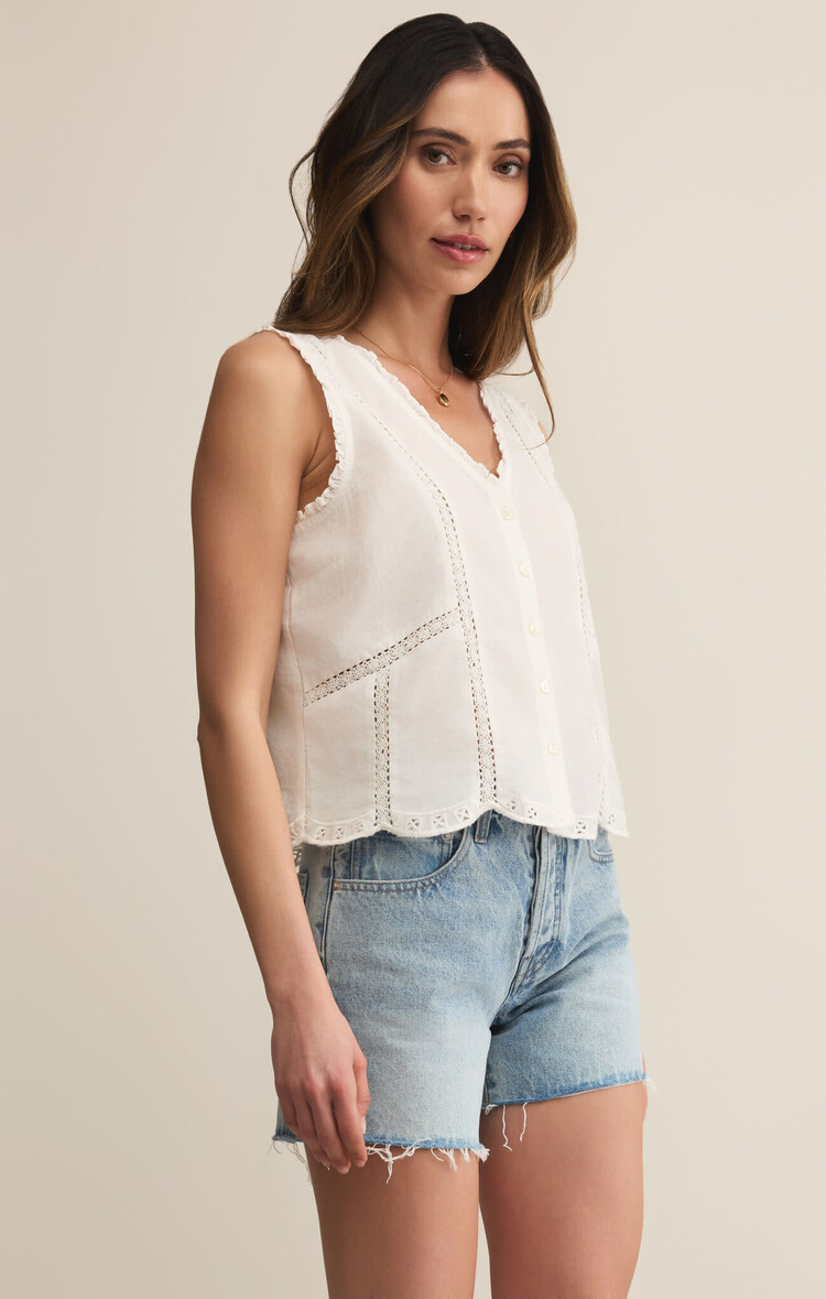 Z Supply Z Supply Tomi Embroidery Tank | White