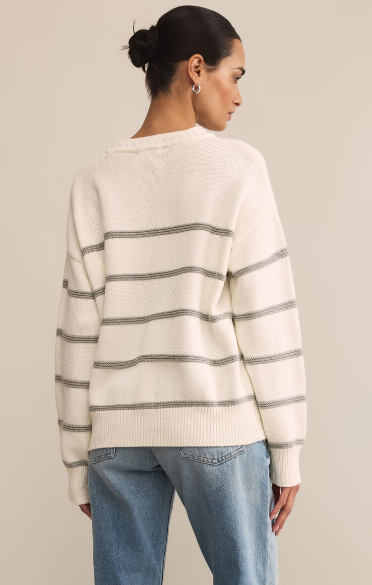 Z Supply Z Supply Boyfriend Striped Sweater | White