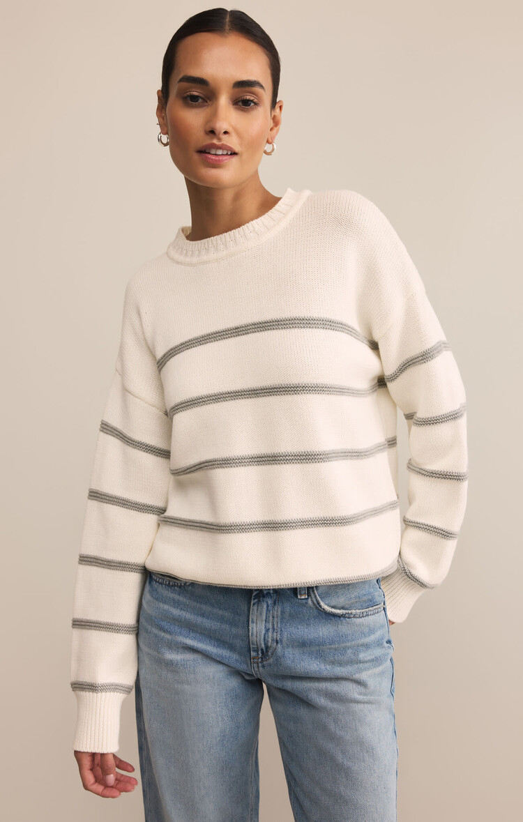 Z Supply Z Supply Boyfriend Striped Sweater | White