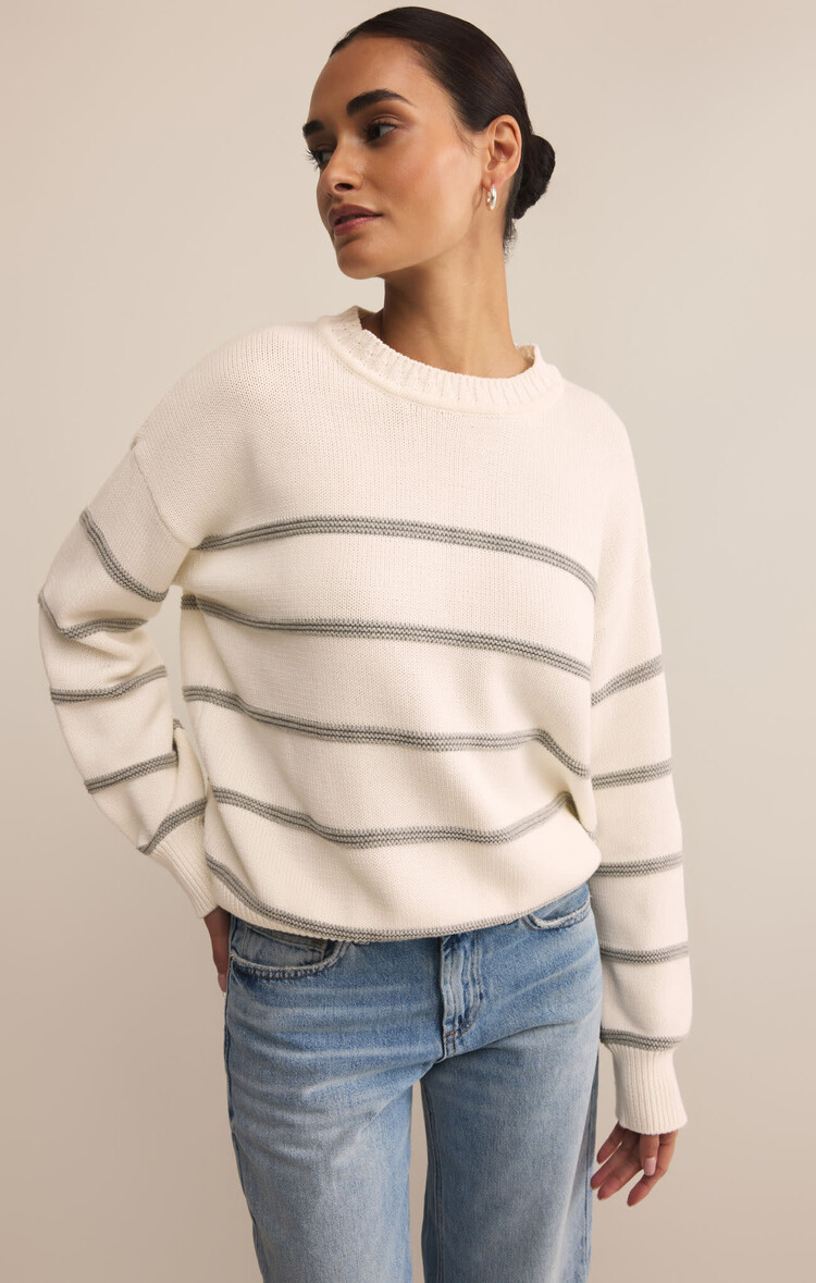 Z Supply Z Supply Boyfriend Striped Sweater | White