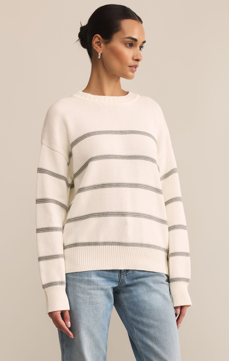Z Supply Z Supply Boyfriend Striped Sweater | White