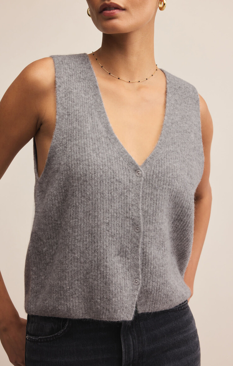 Z Supply Z Supply Bryce Sweater Vest | Medium Heather Grey