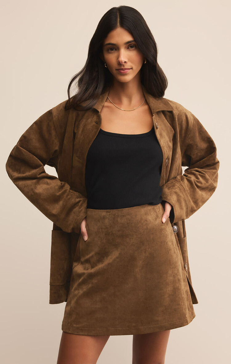 Z Supply Z Supply Ciera Suede Mini Skirt | Coconut