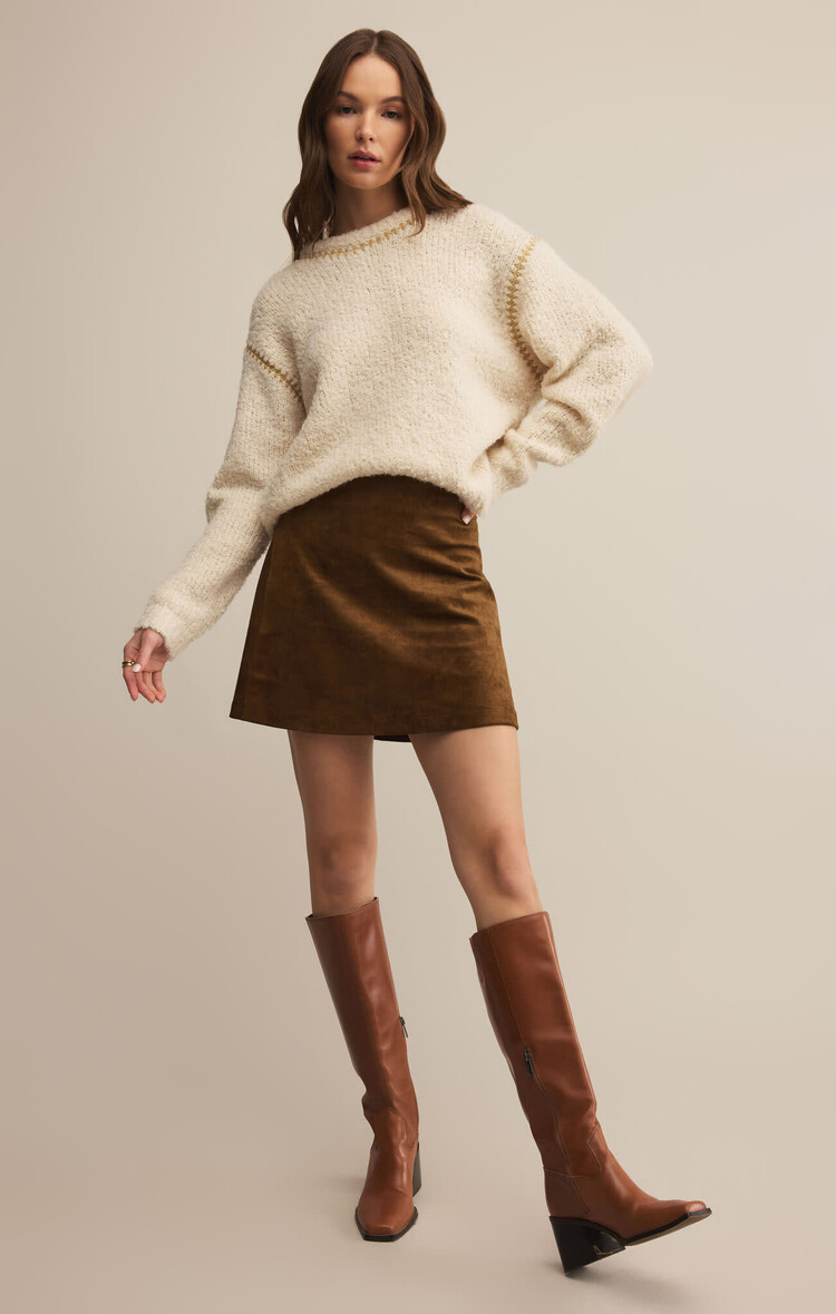 Z Supply Z Supply Ciera Suede Mini Skirt | Coconut