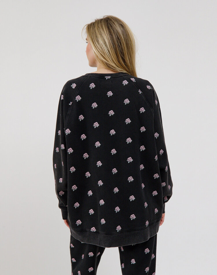 Brunette Brunette All Over Flower Perfect Crew | Pink