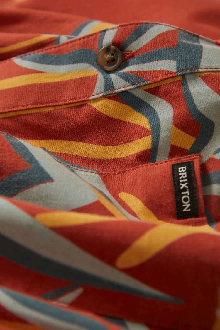 Brixton Brixton Charter S/S Woven (Mens) | Dark Red Scenic Trip