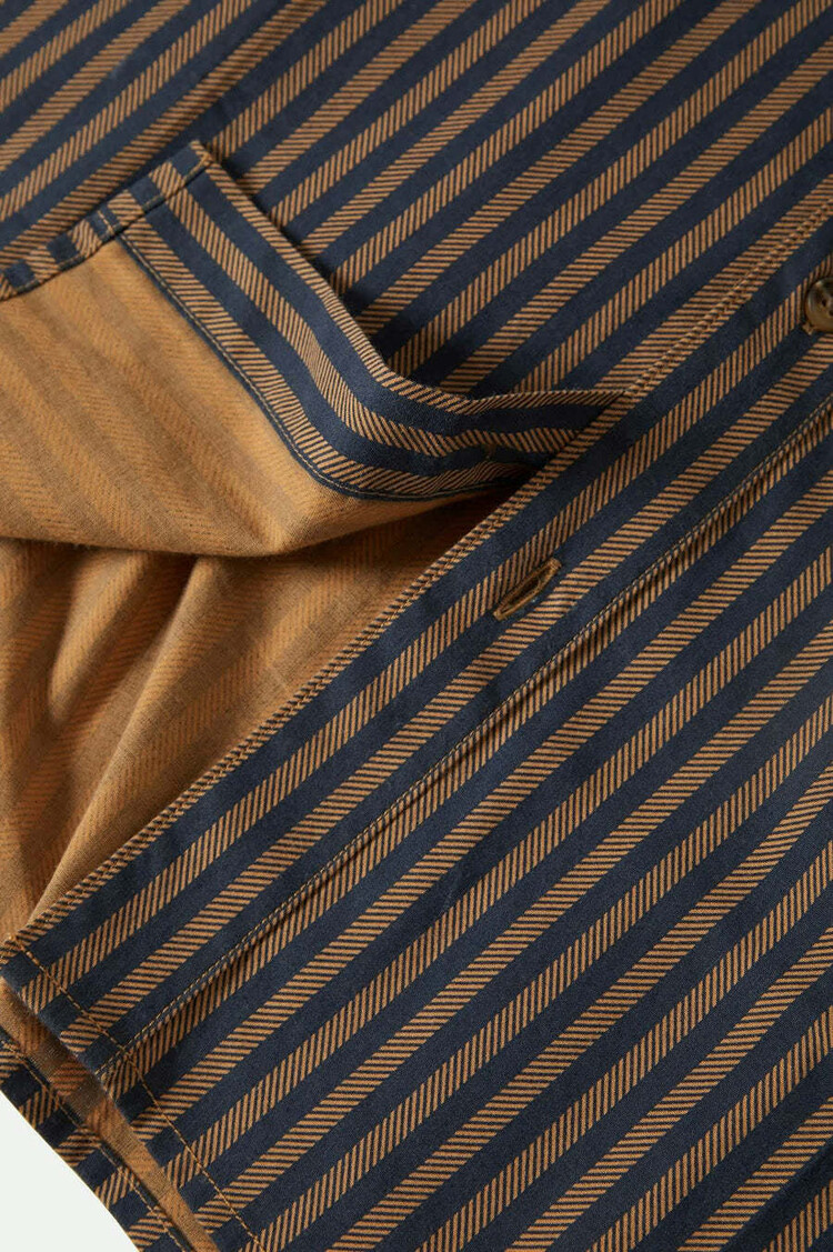 Brixton Brixton Charter S/S Woven (Mens) | Washed Blue/Sunbaked Stripe