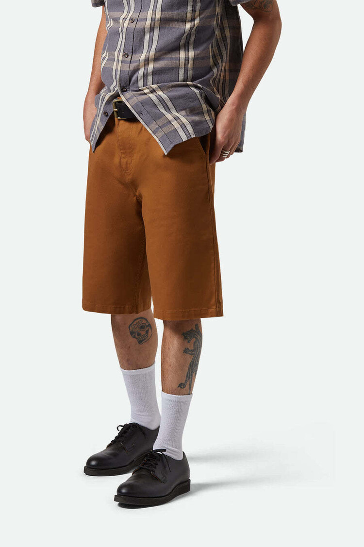Brixton Brixton Choice Chino Baggy Short (Mens) | Washed Copper