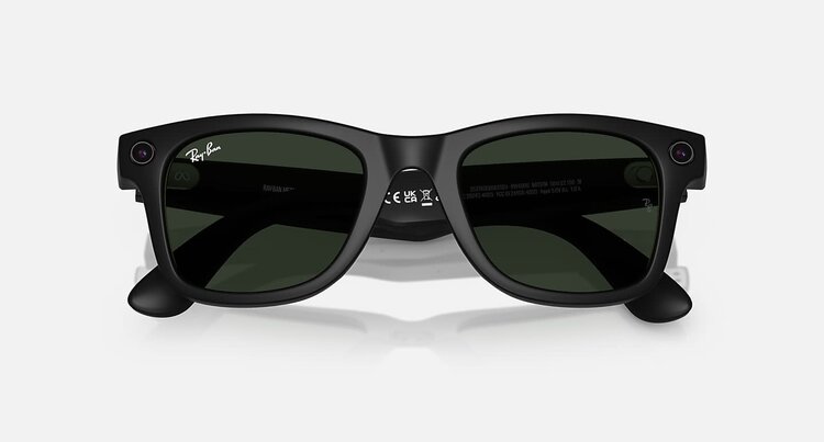 Ray Ban Ray Ban Meta Wayfarer Transitions Matte Black | Clear/Graphite Green