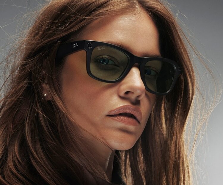 Ray Ban Ray Ban Meta Wayfarer Transitions Matte Black | Clear/Graphite Green