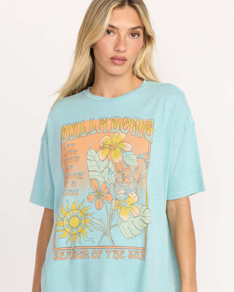 Billabong Billabong Daylight Blooms Ss Tee (Womens) | Misty Blue