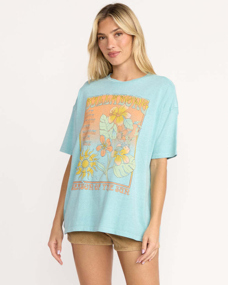 Billabong Billabong Daylight Blooms Ss Tee (Womens) | Misty Blue
