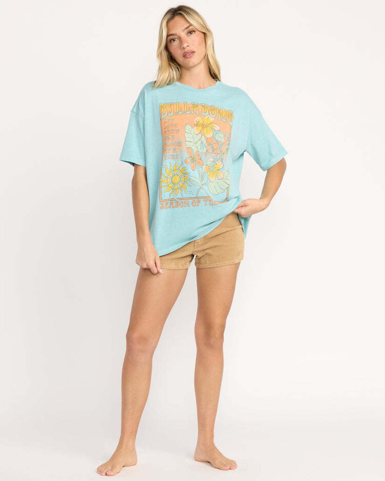 Billabong Billabong Daylight Blooms Ss Tee (Womens) | Misty Blue