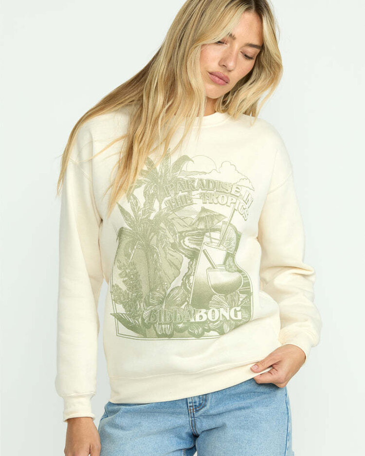 Billabong Billabong Paradise Awaits Crew Fleece (Womens) | White Cap
