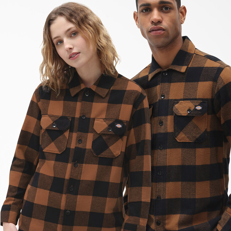 Dickies Dickies Sacramento L/S Shirt (Mens) | Black And Brown Duck Plaid