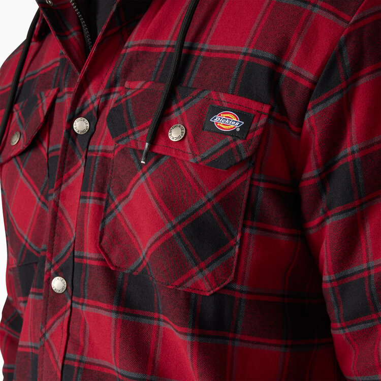 Dickies Dickies Fleece Hooded Flannel Jacket (Mens) | Tibetan Red