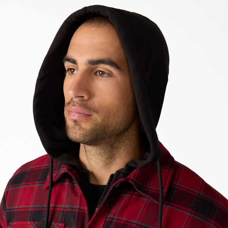 Dickies Dickies Fleece Hooded Flannel Jacket (Mens) | Tibetan Red