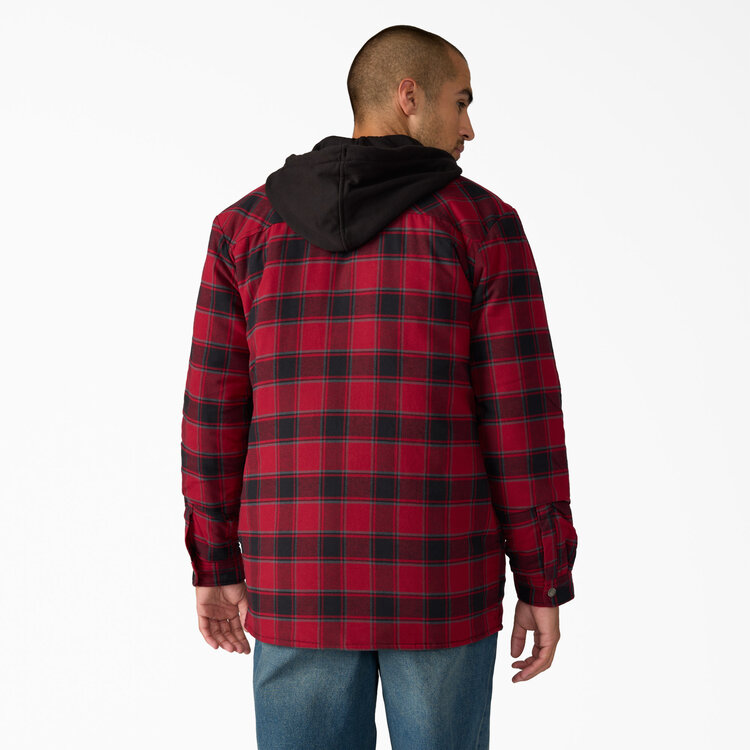 Dickies Dickies Fleece Hooded Flannel Jacket (Mens) | Tibetan Red