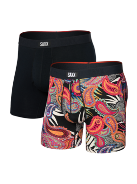SAXX Saxx Vibe Xtra Soft Comfort Boxer Brief Fly 2Pk | Jungle Paisley/Black