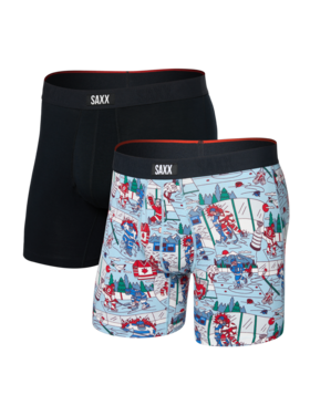 SAXX Saxx Vibe Xtra Soft Comfort Boxer Brief Fly 2Pk | Mitts And Lumber/Black