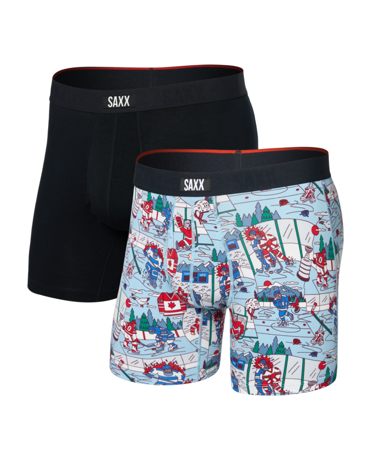 SAXX Saxx Vibe Xtra Soft Comfort Boxer Brief Fly 2Pk | Mitts And Lumber/Black